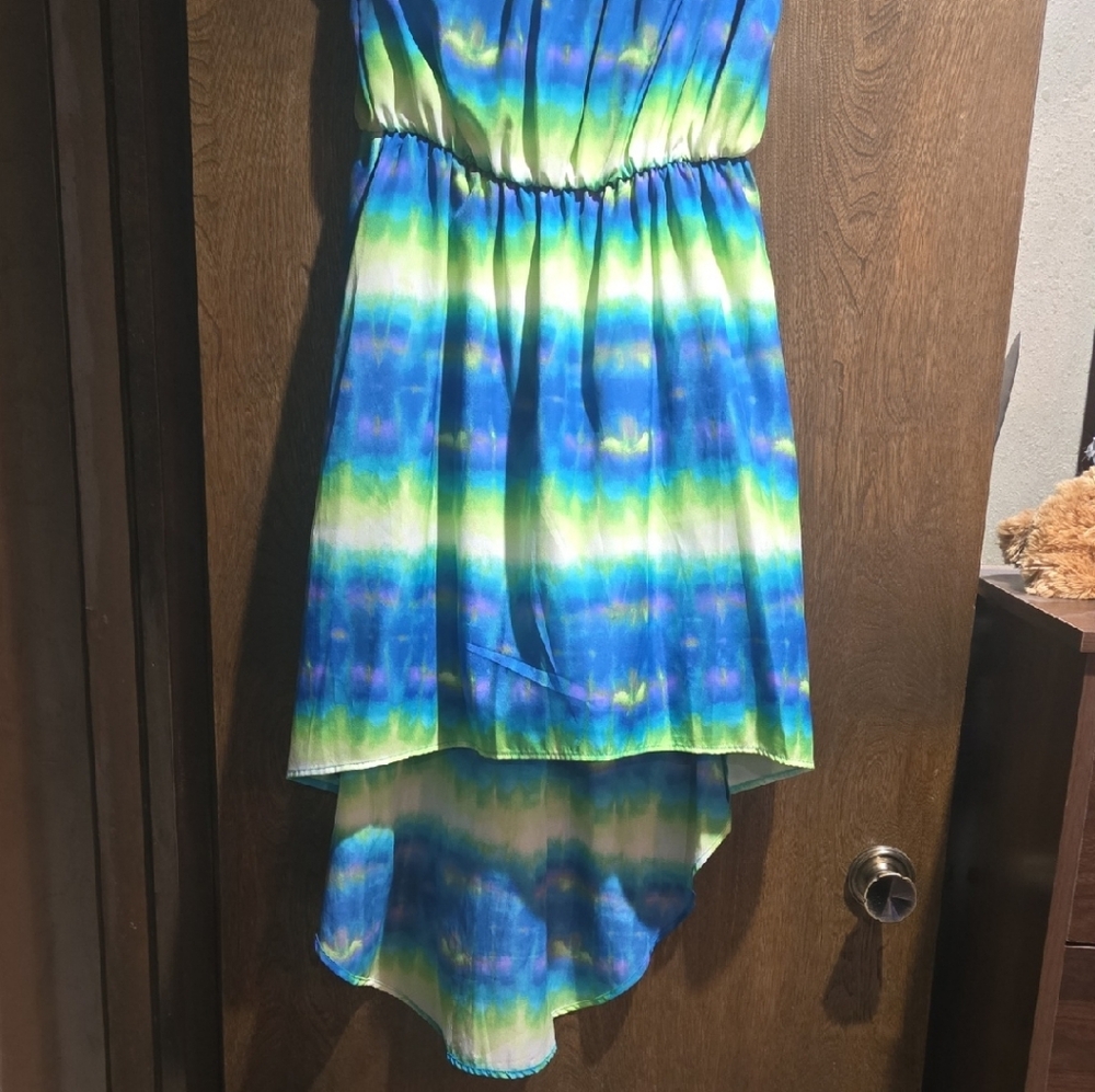 Sequin Hearts Green and Cream Dress